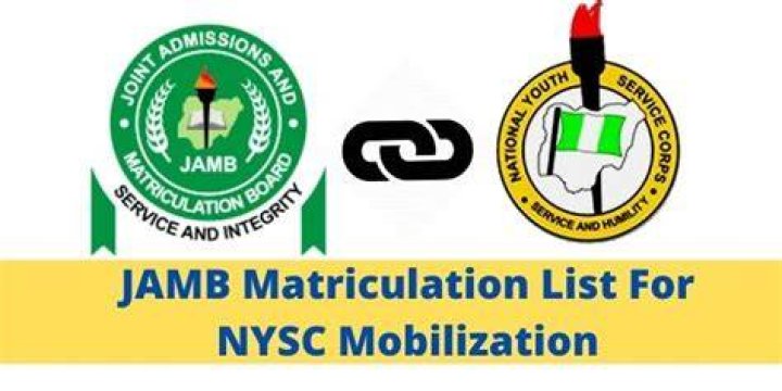 JAMB Matriculation List For NYSC Mobilization